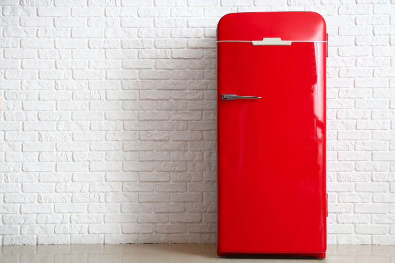 frigo vintage et design en rouge